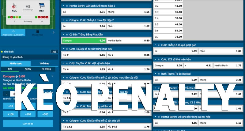 Hướng dẫn đặt cược kèo Penalty cho người chơi mới